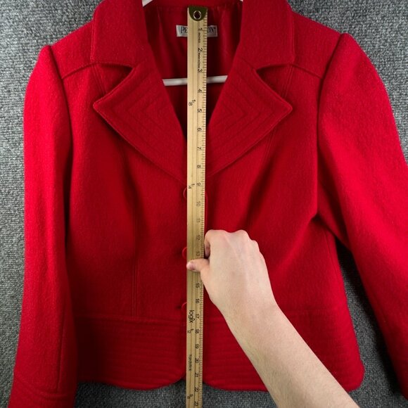 Pendleton Petite Women Blazer Small Red Wool Business Work 3 Button Adult - Picture 2 of 15